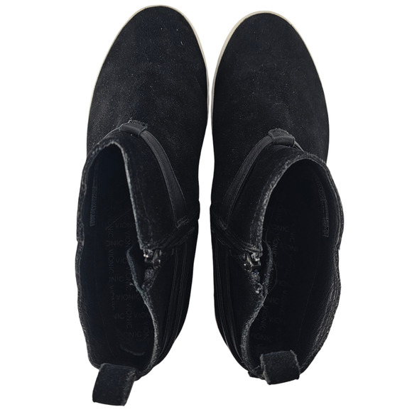 Vionic Ankle Boot Sneakers Women's Size 9.5 Black Mitzi Suede Comfort Strappy - Picture 6 of 13